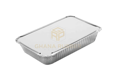 Image of Aluminium Foil Food Containers + Lids Medium 8389