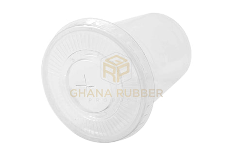 Image of Disposable Plastic Cups 300cc Transparent + Flat Lids