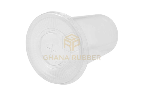Image of Disposable Plastic Cups 425cc Transparent + Flat Lids