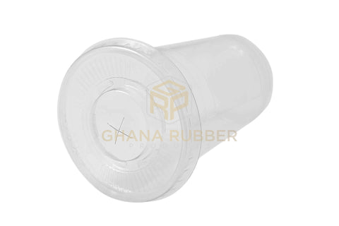 Image of Disposable Plastic Cups 500cc Transparent + Flat Lids