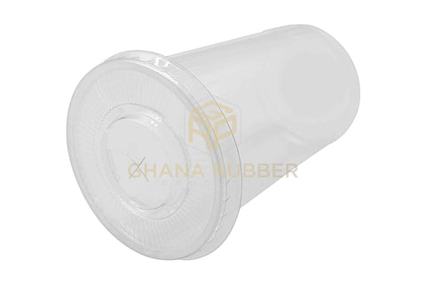 Image of Disposable Plastic Cups 580cc Transparent + Flat Lids
