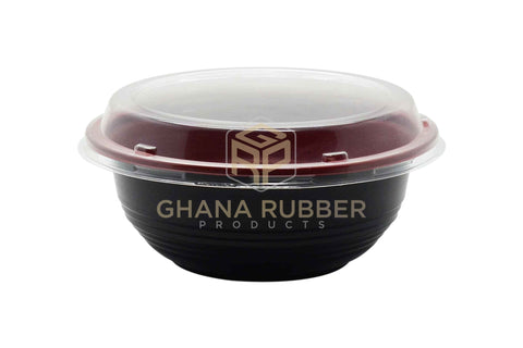 Image of Red & Black Soup Bowl 550ml + Lids