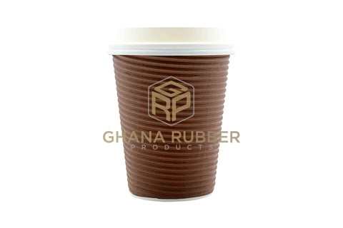 Image of Ripple Paper Cups + Lids 12oz Brown