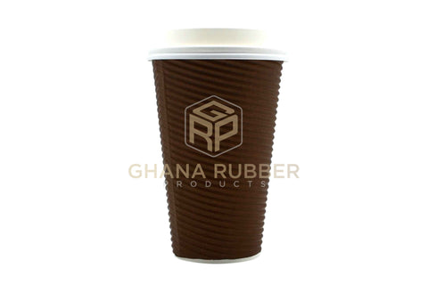 Image of Ripple Paper Cups + Lids 16oz Brown