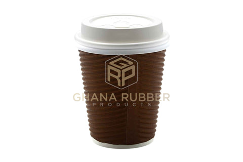 Image of Ripple Paper Cups + Lids 8oz Brown