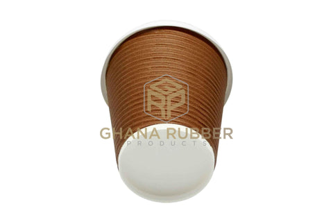 Image of Ripple Paper Cups + Lids 8oz Brown