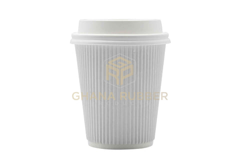 Image of Ripple Paper Cups + Lids 8oz White