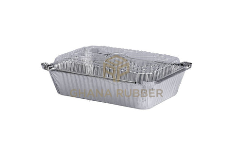 Image of Aluminium Foil Food Containers + Domed Plastic Lids 8399