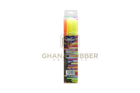 Image of Assorted Neon Plastic Straws 5mm