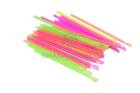 Image of Assorted Neon Spoon Straws 6mm (100pcs)
