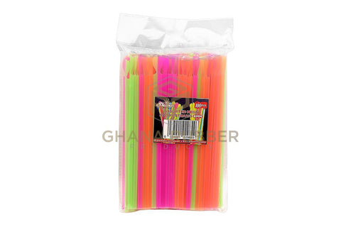 Image of Assorted Neon Spoon Straws 6mm (100pcs)