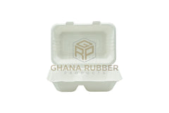 Bagasse 2-Section Clamshell Boxes 9