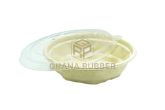 Bagasse Diamond Bowls + Lids 500ml