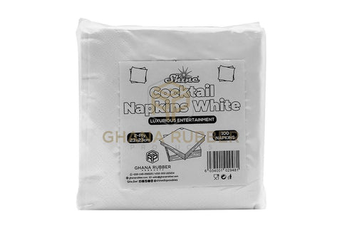Image of Cocktail Table Napkins White Small