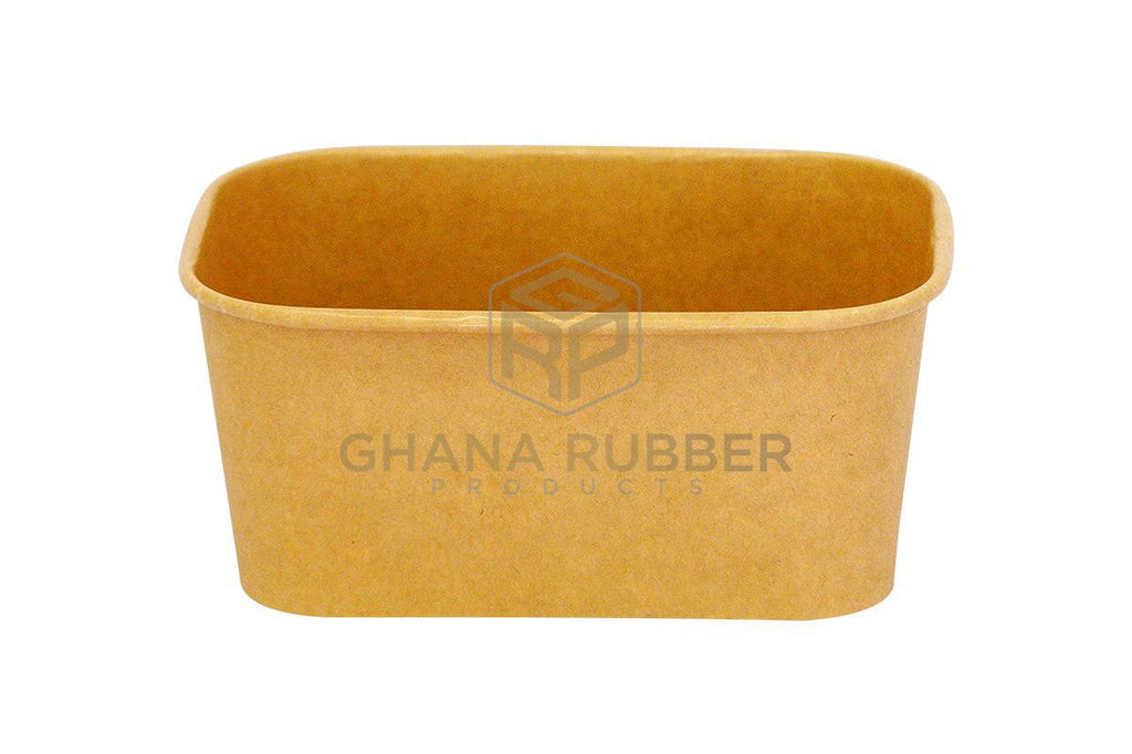 Rectangular Rubber Container Small Kraft Rectangular Container 1000ml - Shine Disposables by Ghana Rubber ...