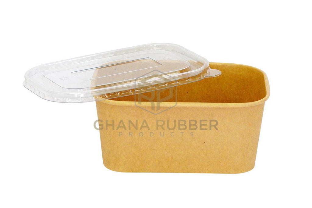 Rectangular Rubber Container Small Kraft Rectangular Container 1000ml - Shine Disposables by Ghana Rubber ...