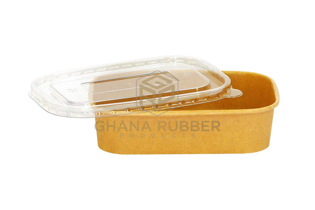 Rectangular Paper Containers Kraft Rectangular Container 500ml - Shine Disposables by Ghana Rubber ...