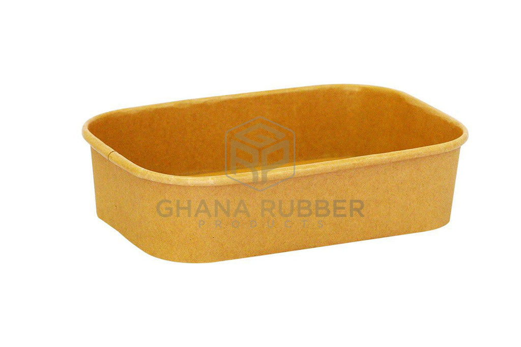 Rectangular Rubber Container Small Kraft Rectangular Container 500ml - Shine Disposables by Ghana Rubber ...