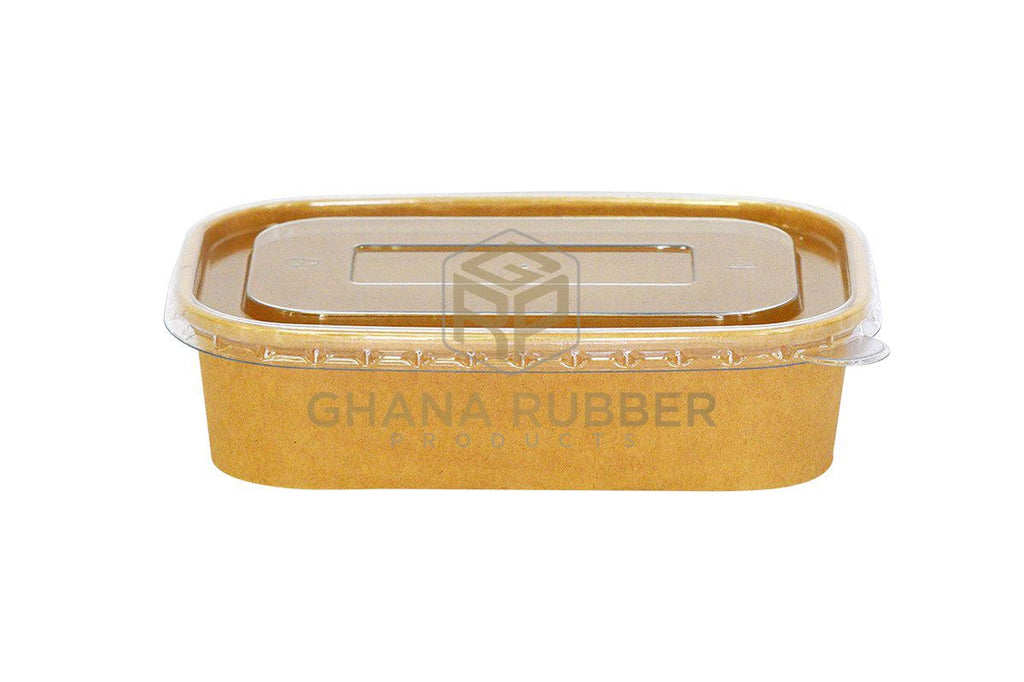 Rectangular Rubber Container Small Kraft Rectangular Container 500ml - Shine Disposables by Ghana Rubber ...