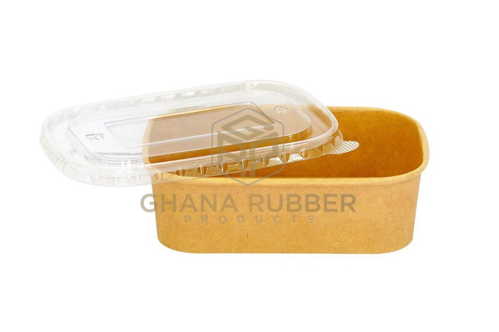 Rectangular Rubber Container Small Kraft Rectangular Container 650ml - Shine Disposables by Ghana Rubber ...