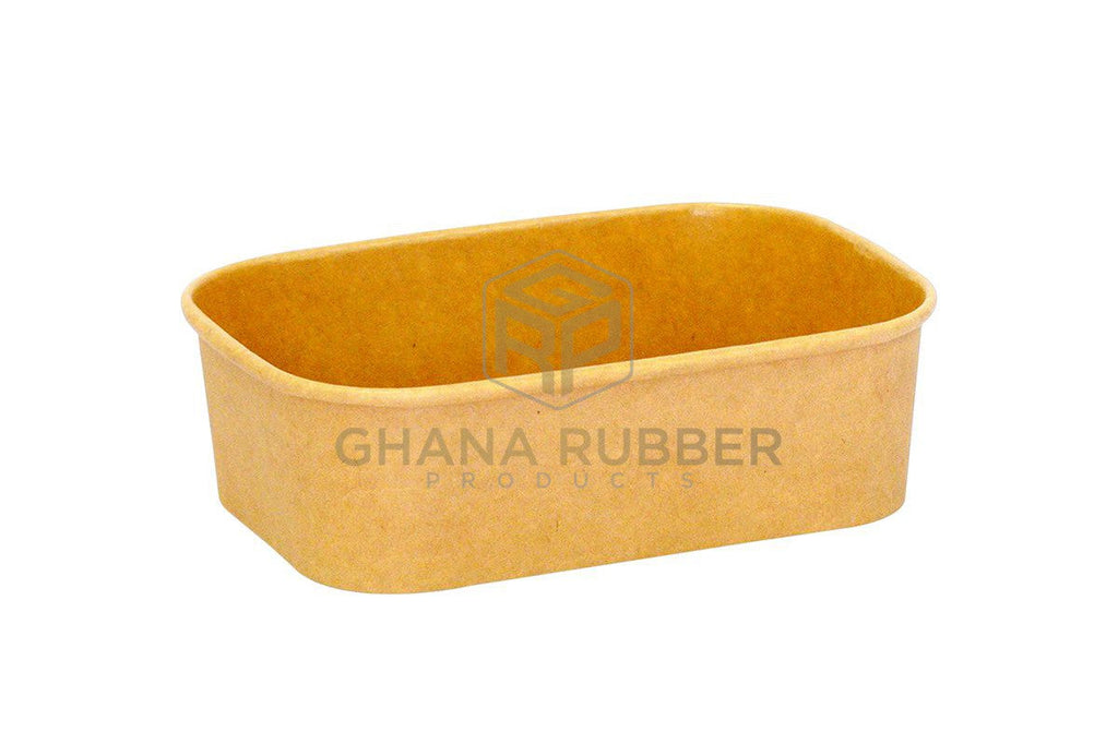Rectangular Rubber Container Small Kraft Rectangular Container 650ml - Shine Disposables by Ghana Rubber ...