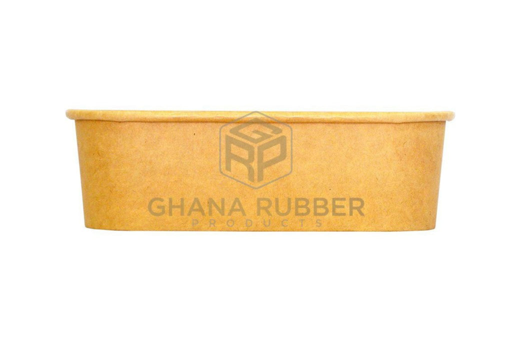 Rectangular Rubber Container Small Kraft Rectangular Container 650ml - Shine Disposables by Ghana Rubber ...