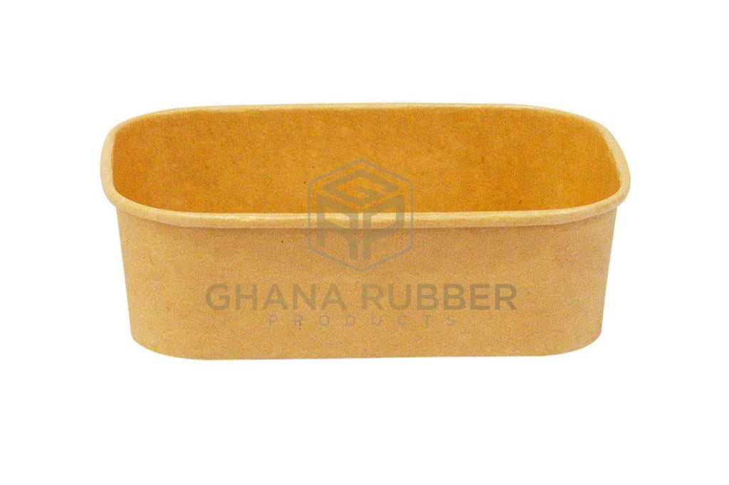 Rectangular Rubber Container Small Kraft Rectangular Container 650ml - Shine Disposables by Ghana Rubber ...
