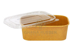 Kraft Rectangular Container 750ml + Lids