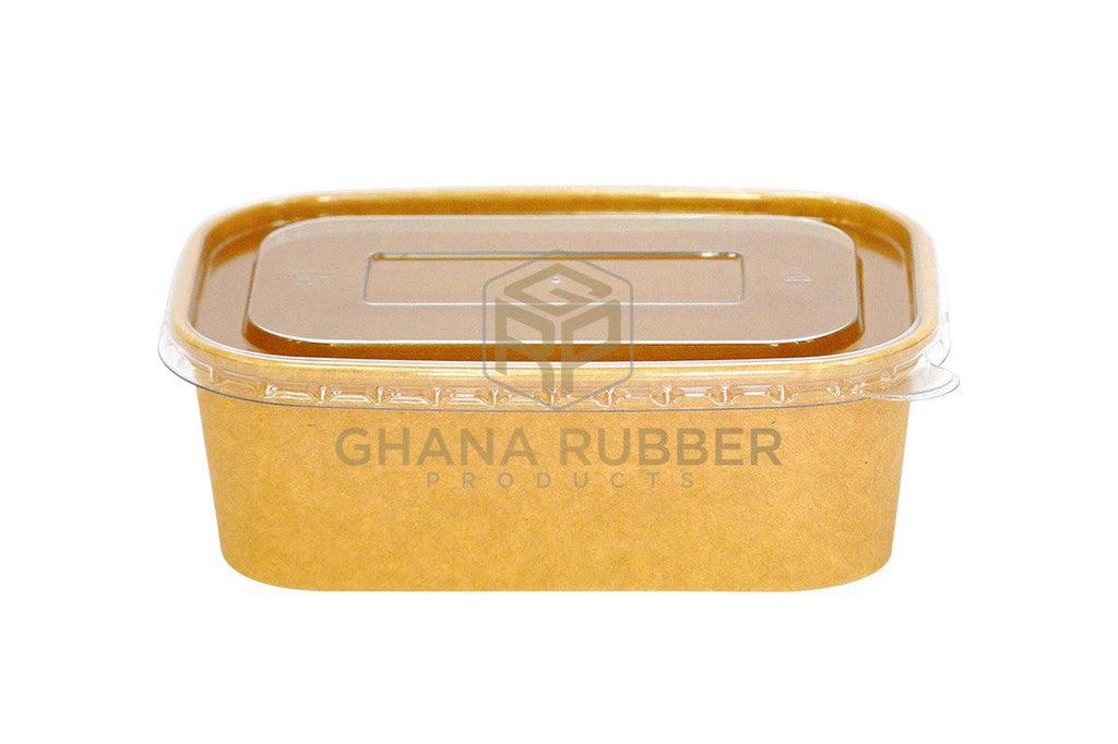 Rectangular Rubber Container Small Kraft Rectangular Container 750ml - Shine Disposables by Ghana Rubber ...