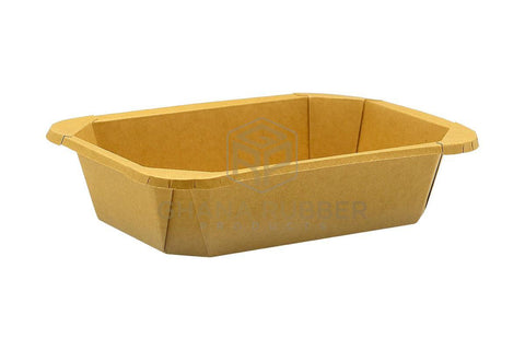 Image of Kraft Rectangular Food Pots 1200ml + Lids