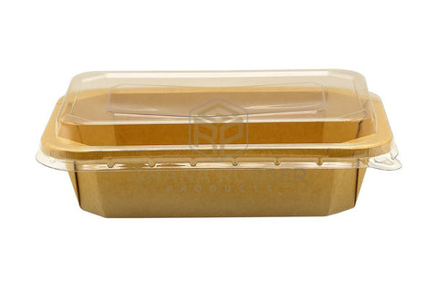 Image of Kraft Rectangular Food Pots 1200ml + Lids