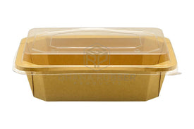 Kraft Rectangular Food Pots 1500ml + Lids