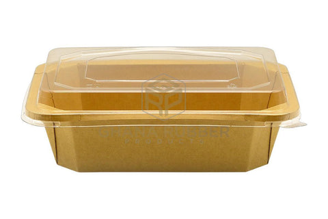 Image of Kraft Rectangular Food Pots 1500ml + Lids