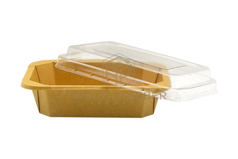 Image of Kraft Rectangular Food Pots 500ml + Lids