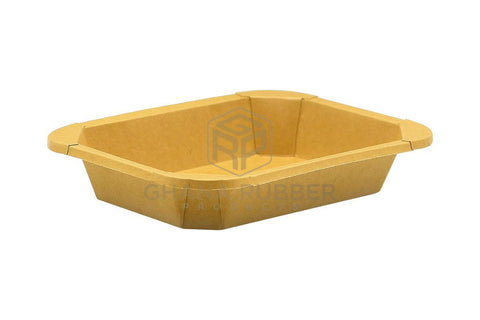 Image of Kraft Rectangular Food Pots 700ml + Lids