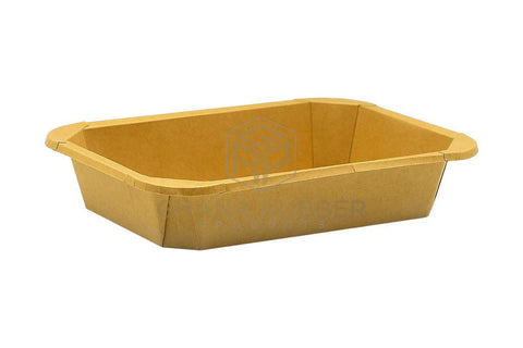 Image of Kraft Rectangular Food Pots 900ml + Lids