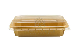 Kraft Rectangular Food Pots 900ml + Lids