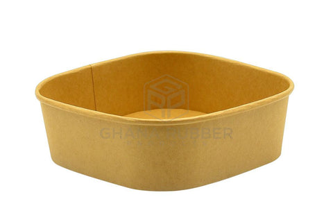 Image of Kraft Square Bowls 1000ml + Lids
