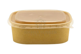 Kraft Square Bowls 1000ml + Lids