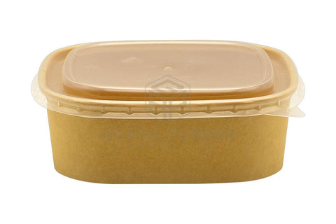 Image of Kraft Square Bowls 1000ml + Lids