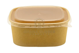 Kraft Square Bowls 1200ml + Lids