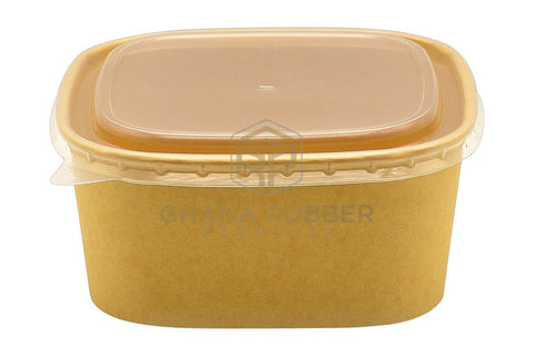 Image of Kraft Square Bowls 1400ml + Lids