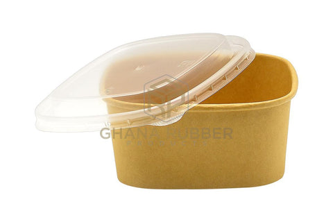Image of Kraft Square Bowls 650ml + Lids
