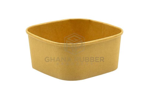 Image of Kraft Square Bowls 650ml + Lids