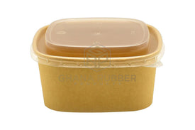Kraft Square Bowls 650ml + Lids