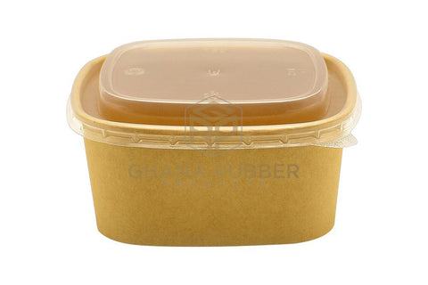Image of Kraft Square Bowls 650ml + Lids
