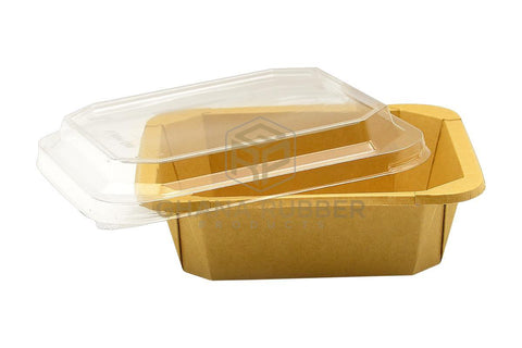 Image of Kraft Square Food Pots 1200ml + Lids