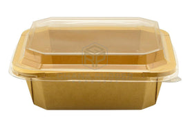 Kraft Square Food Pots 1200ml + Lids