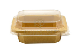 Kraft Square Food Pots 300ml + Lids