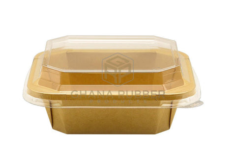 Image of Kraft Square Food Pots 500ml + Lids
